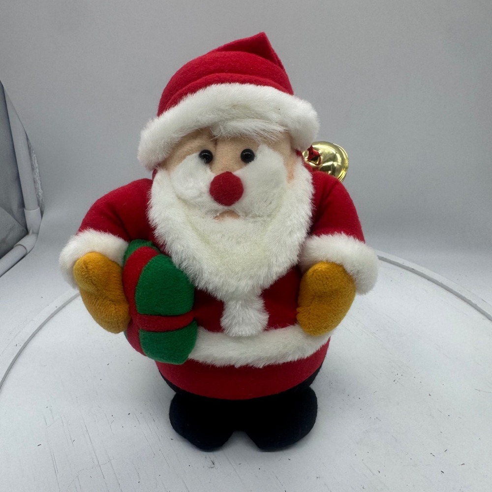 Vintage 1995 Avon Santa Claus Plush Holiday Figure Bell Musical‎ Dancing